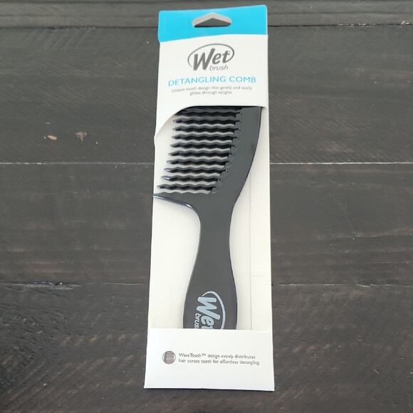WET BRUSH Detangling Comb Wave Tooth Design Hair Tools Full Size Black - Picture 1 of 5